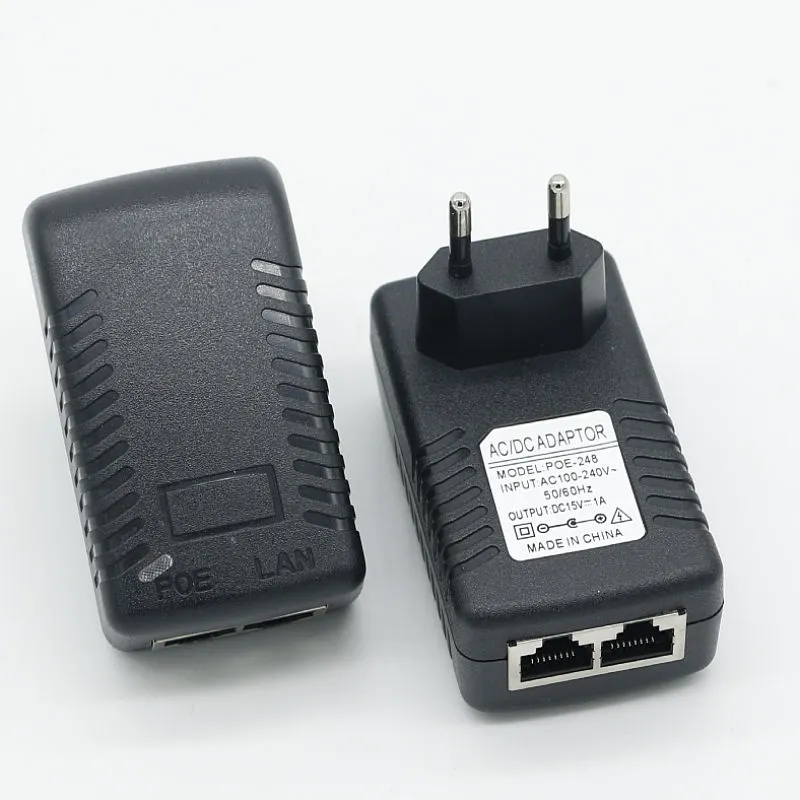 15V 1A стенен монтаж Euro Plug Ethernet POE инжектор