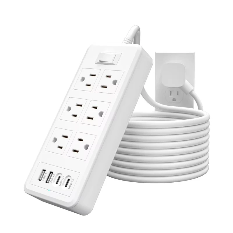6 изхода 4 USB порта Американски разклонител