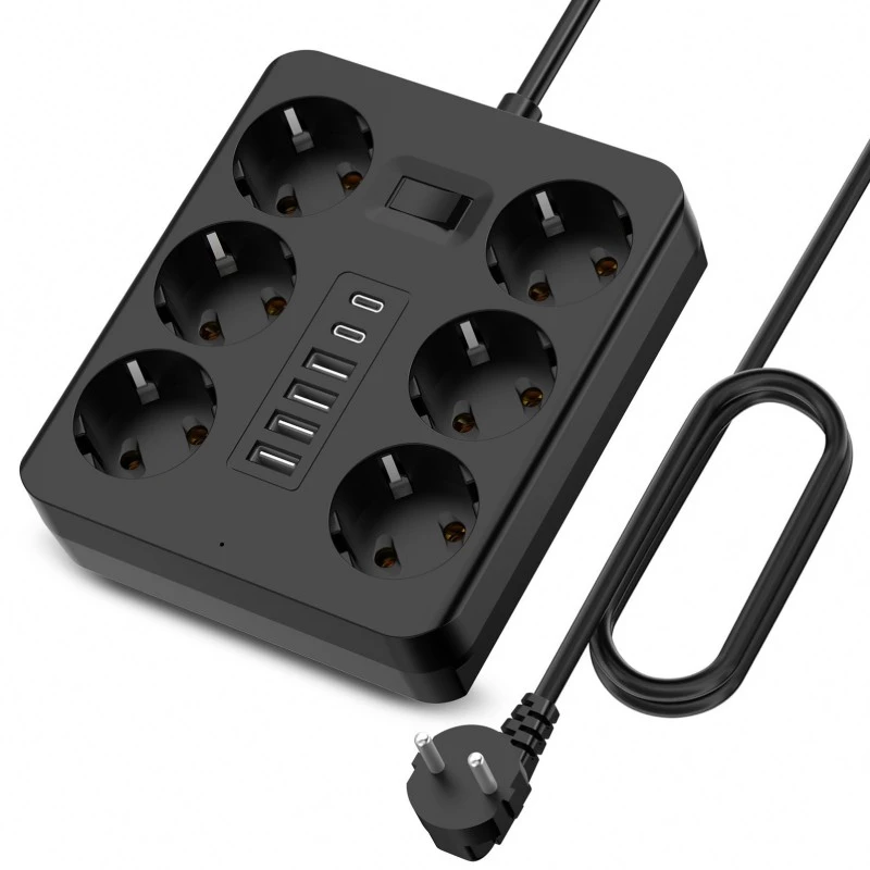 Разклонител с 6 изхода EU Plug