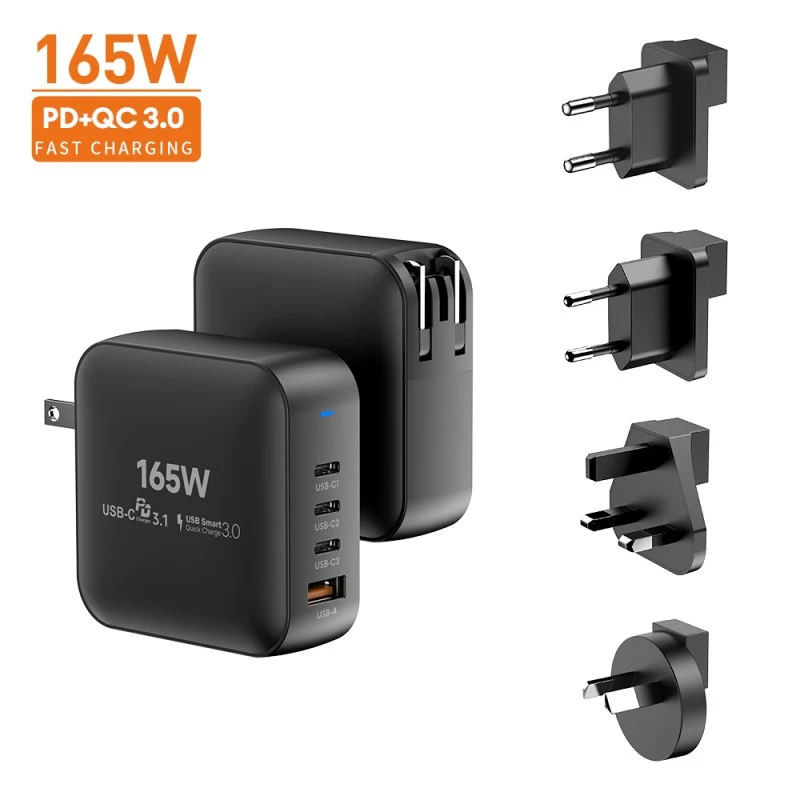 Високоскоростно 165W Gan зарядно устройство